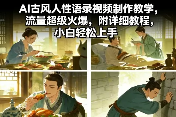 AI古风人性语录视频制作教学，流量超级火爆，附详细教程，小白轻松上手 - 项目资源网