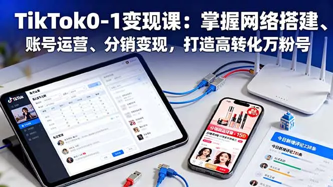 TikTok0-1变现课：掌握网络搭建、账号运营、分销变现，打造高转化万粉号 - 项目资源网