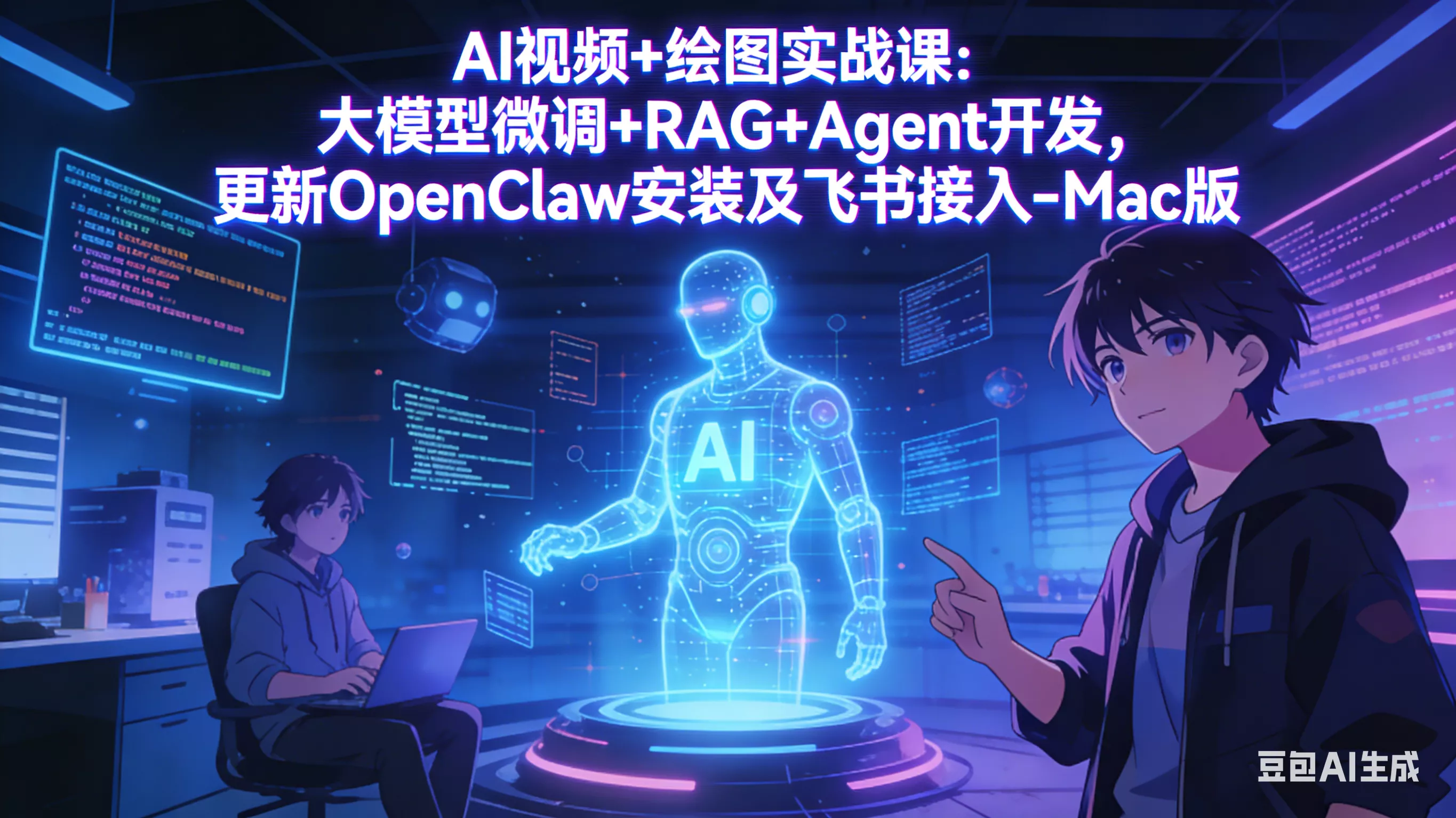 AI视频+绘图实战课：大模型微调+RAG+Agent开发，更新OpenClaw安装及飞书接入-Mac版 - 项目资源网