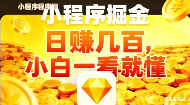 微信小程序掘金项目，日入几张，项目简单，小白一看就懂，5分钟就能学会上手操作【揭秘】 - 项目资源网