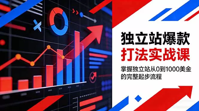 独立站爆款打法实战课，掌握独立站从0到1000美金的完整起步流程 - 项目资源网