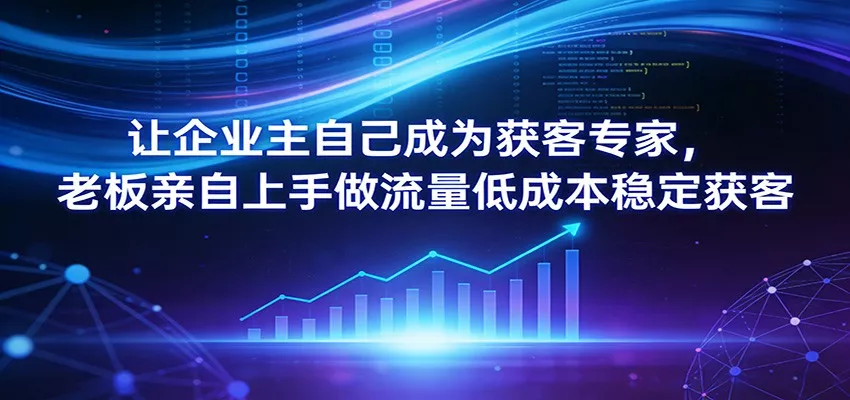 让企业主自己成为获客专家，老板亲自上手做流量低成本稳定获客 - 项目资源网