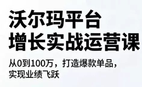 沃尔玛平台增长的实战运营课 - 项目资源网