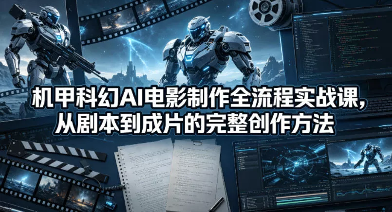 机甲科幻AI电影制作全流程实战课，从剧本到成片的完整创作方法 - 项目资源网
