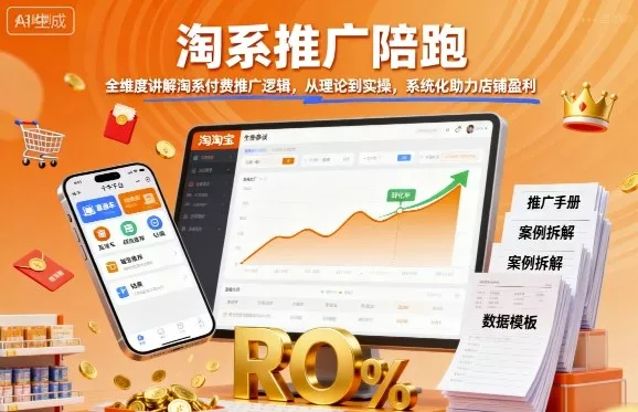 淘系推广陪跑，全维度讲解淘系付费推广逻辑，从理论到实操，系统化助力店铺盈利 - 项目资源网