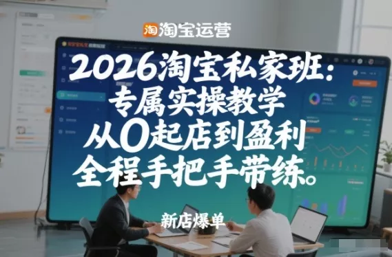 2026淘宝私家班：专属实操教学，从0起店到盈利，全程手把手带练 - 项目资源网