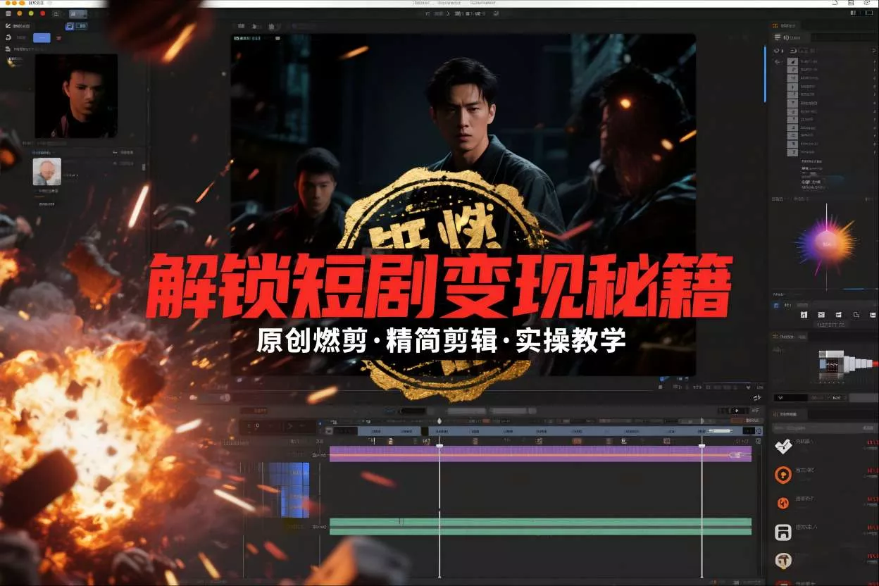 短剧拉新之原创燃剪精简剪辑实操课，解锁短剧变现秘籍 - 项目资源网
