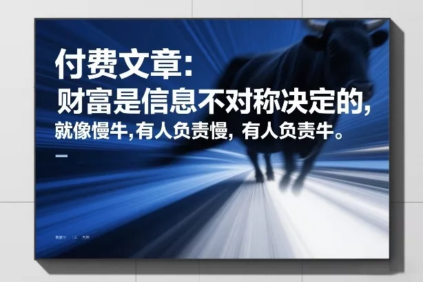 付费文章：财富是信息不对称决定的，就像慢牛，有人负责慢，有人负责牛 - 项目资源网