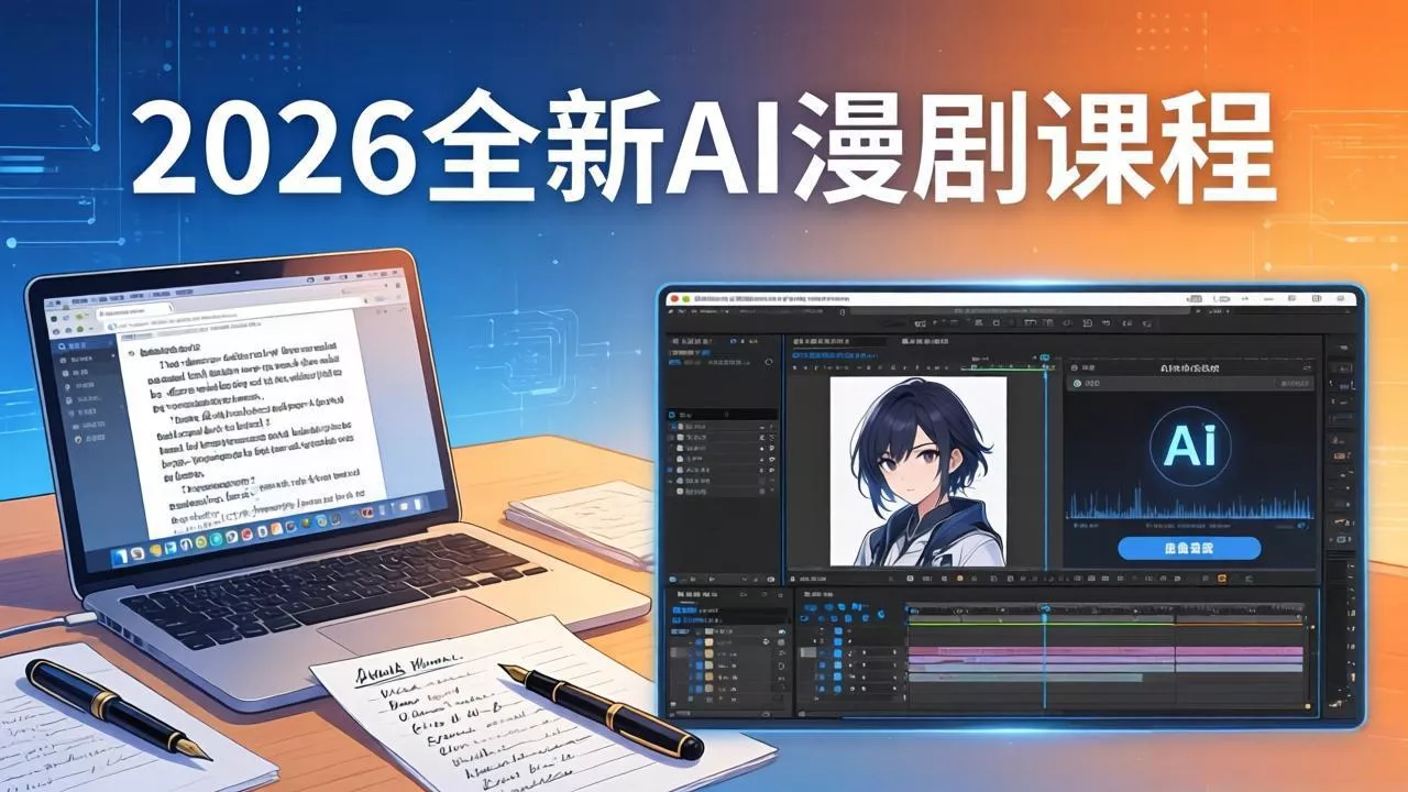 2026全新AI漫剧课程：覆盖创作全链路，教你写作分镜剪辑配音一站式打造漫剧作品 - 项目资源网