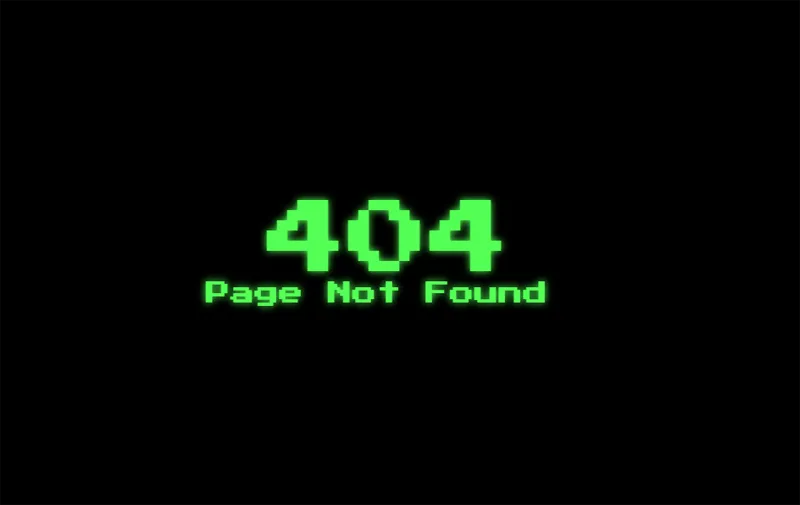 HTML黑色大气绿色发光字404错误页模板-云浩资源站