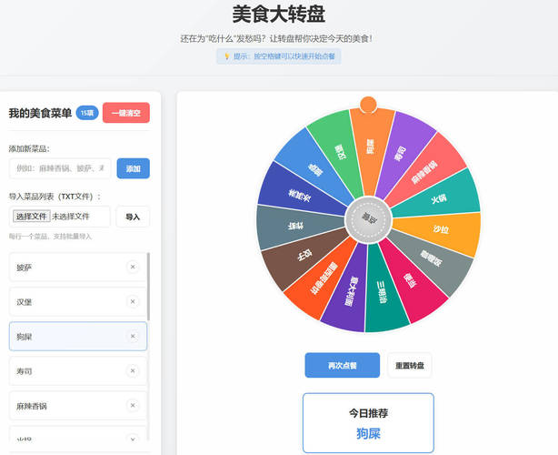美食大转盘 点餐助手HTML源码-云浩资源站