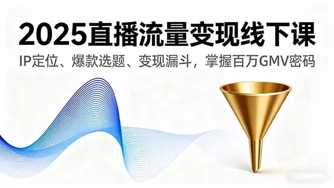 2025直播流量变现线下课，IP定位、爆款选题、变现漏斗，掌握百万GMV密码 - 项目资源网