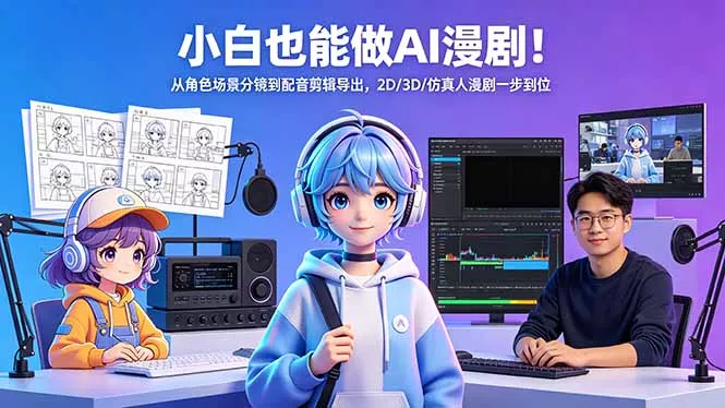 小白也能做AI漫剧！从角色场景分镜到配音剪辑导出，2D/3D/仿真人漫剧一步到位 - 项目资源网