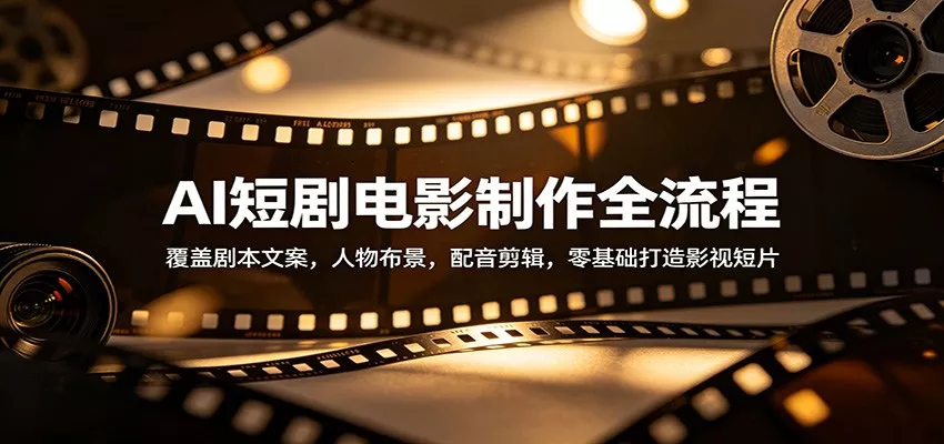 AI短剧电影制作全流程：覆盖剧本文案，人物布景，配音剪辑，零基础打造影视短片 - 项目资源网