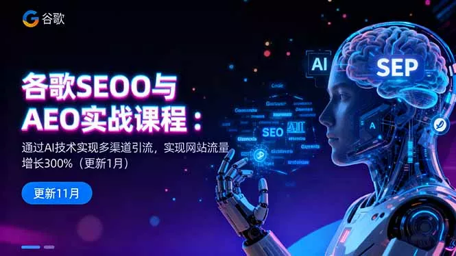 谷歌SEO与AEO实战课程：通过AI技术实现多渠道引流，实现网站流量增长300% - 项目资源网