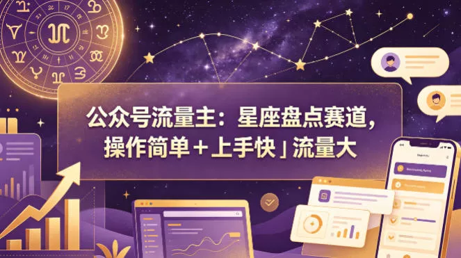 公众号流量主：星座盘点赛道，操作简单＋上手快＋流量大 - 项目资源网