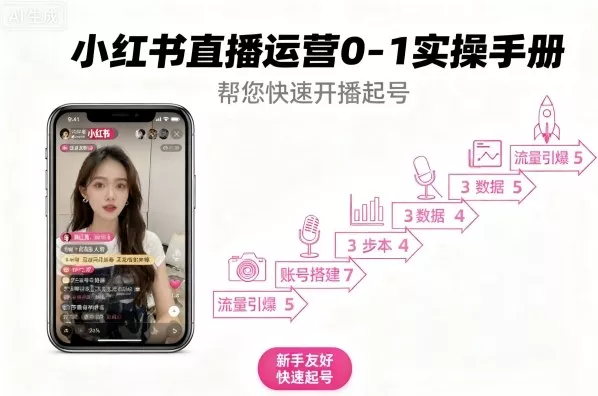小红书直播运营0-1实操手册,帮您快速开播起号