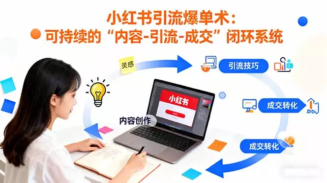小红书引流爆单术：构建一套低成本 可持续的“内容-引流-成交”闭环系统 - 项目资源网