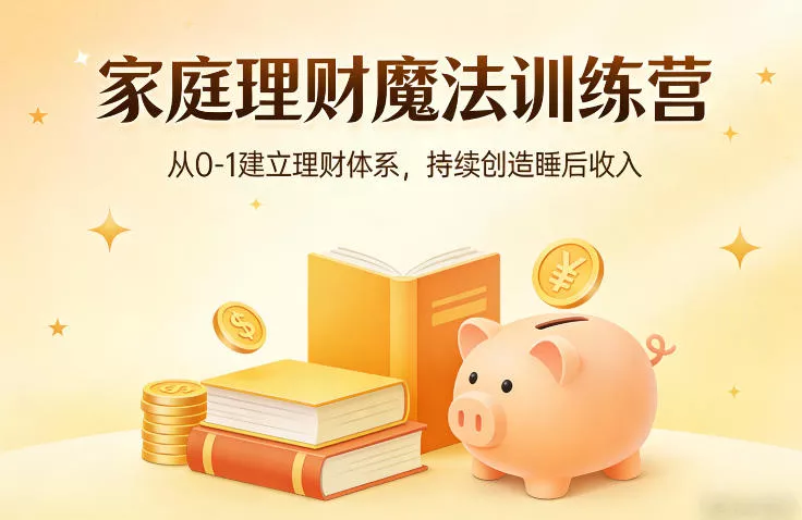家庭理财魔法训练营，从0-1建立理财体系，持续创造睡后收入 - 项目资源网