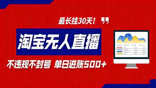 2026淘宝无人直播带货，不违规不封号，每日收益500+，最长挂30 天！ - 项目资源网