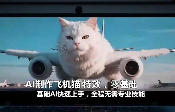 AI制作飞机猫特效，零基础AI快速上手，全程无需专业技能 - 项目资源网