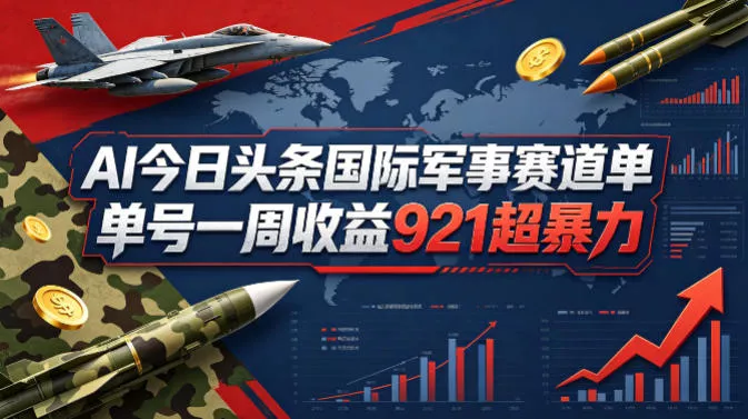AI今日头条国际军事赛道，单号一周收益921，超暴力 - 项目资源网