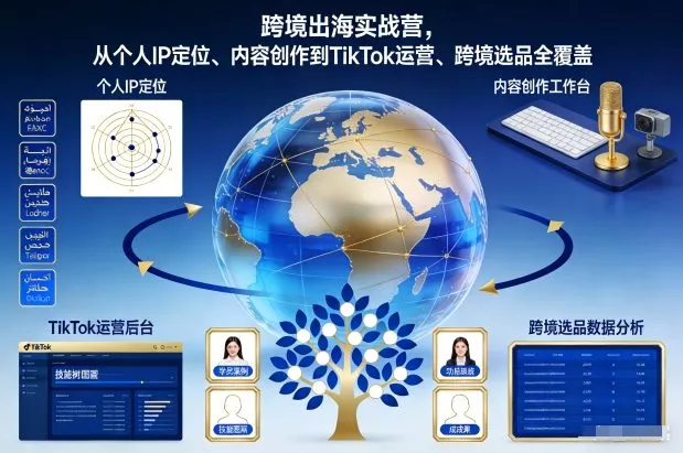 跨境出海实战营，从个人IP定位、内容创作到TikTok运营、跨境选品全覆盖 - 项目资源网