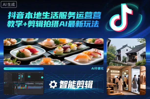 抖音本地生活服务运营教学+剪辑拍摄AI最新玩法 - 项目资源网