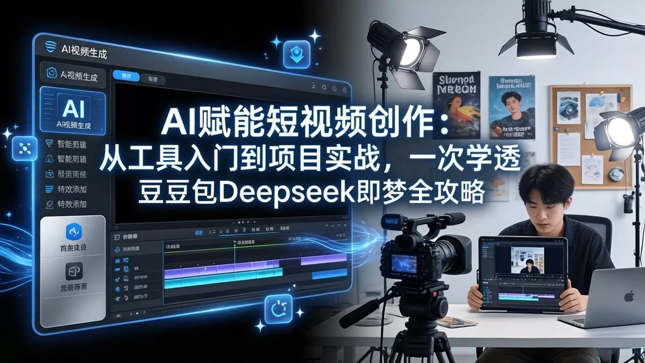 AI赋能短视频创作：从工具入门到项目实战，一次学透豆包Deepseek即梦全攻略 - 项目资源网