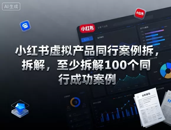 小红书虚拟产品同行案例拆解，至少拆解100个同行成功案例 - 项目资源网
