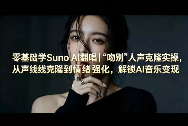 零基础学Suno AI翻唱｜《吻别》人声克隆实操，从声线克隆到情绪强化，解锁AI音乐变现 - 项目资源网