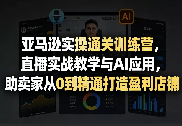 亚马逊实操通关训练营，直播实战教学与AI应用，助卖家从0到精通打造盈利店铺(更新6月18日) - 项目资源网