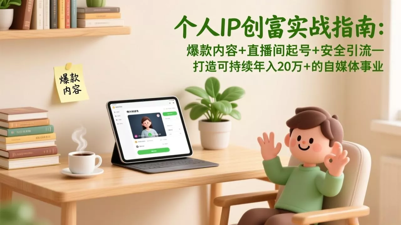 个人IP创富实战指南:爆款内容+直播间起号+安全引流,打造可持续年入20万+的自媒体事业 个人IP创富实战指南:爆款内容+直播间起号+安全引流,打造可持续年入20万+的自媒体事业