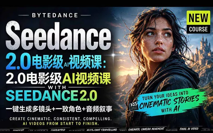 字节跳动的Seedance 2.0 AI电影视频生成制作教程，一键生成多镜头+一致角色+音频叙事-中英字幕 - 项目资源网